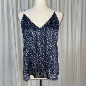 Vici Navy Blue an Gold Halter Camisole Swing Top
